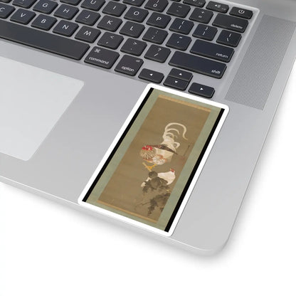 Itō Jakuchū - Hen and Rooster with Grapevine - 1792 v1 - STICKER Vinyl Kiss-Cut Decal