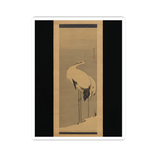 Itō Jakuchū - Two Cranes - 1795 v1 - STICKER Vinyl Kiss-Cut Decal