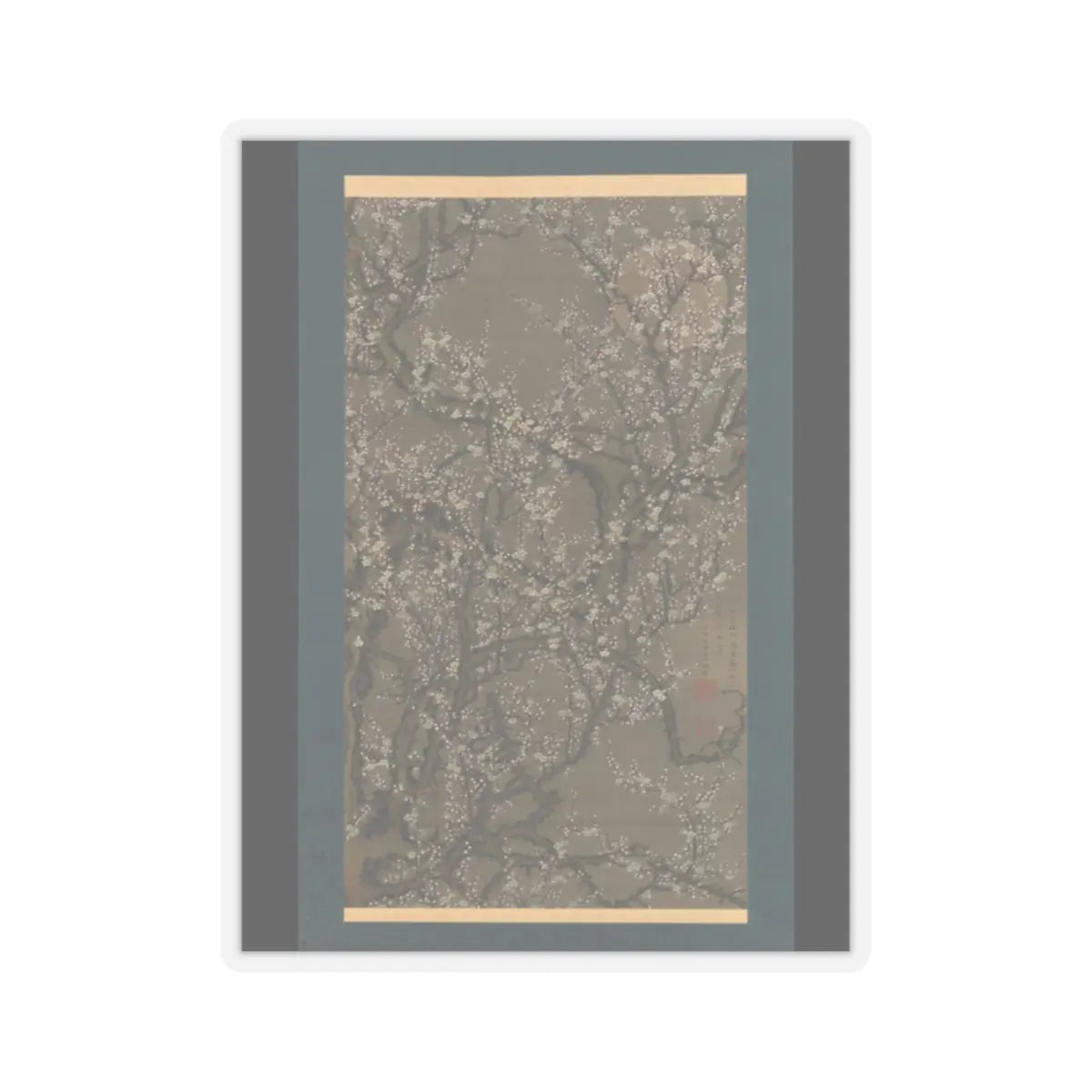 Itō Jakuchū - White Plum Blossoms and Moon - 1755 v1 - STICKER Vinyl Kiss-Cut Decal