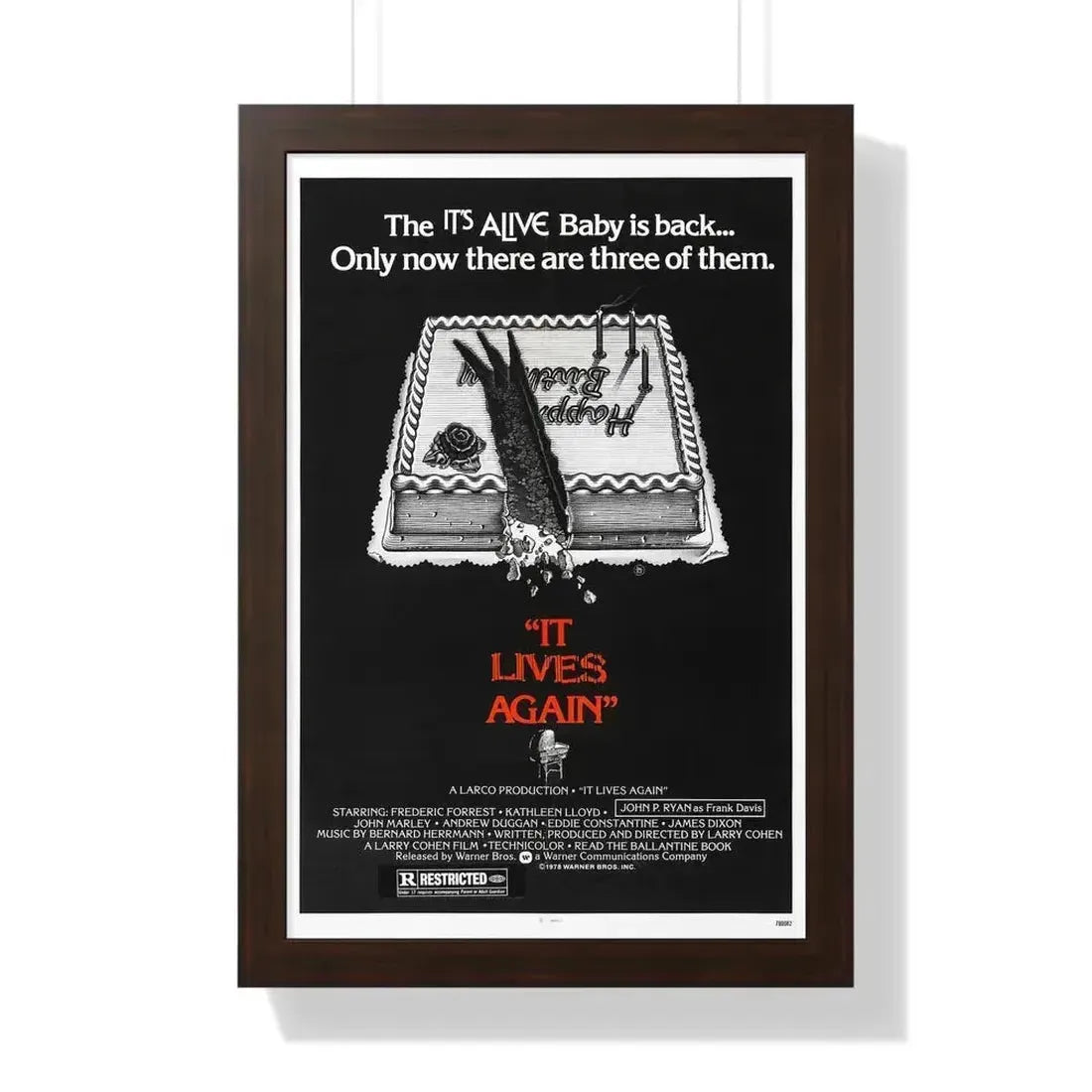 IT LIVES AGAIN 1978 - Framed Movie Poster 16″ x 24″ Walnut - The Sticker Space