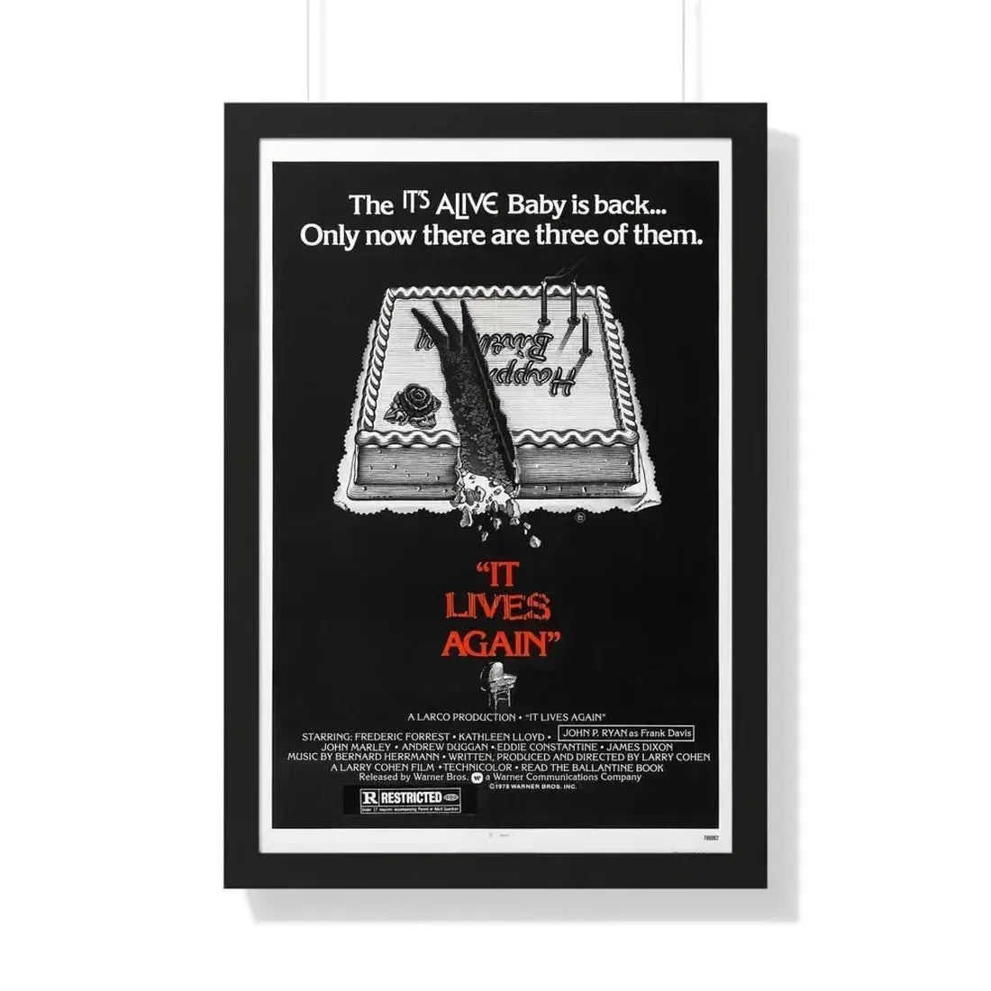 IT LIVES AGAIN 1978 - Framed Movie Poster 20" x 30" Black - The Sticker Space