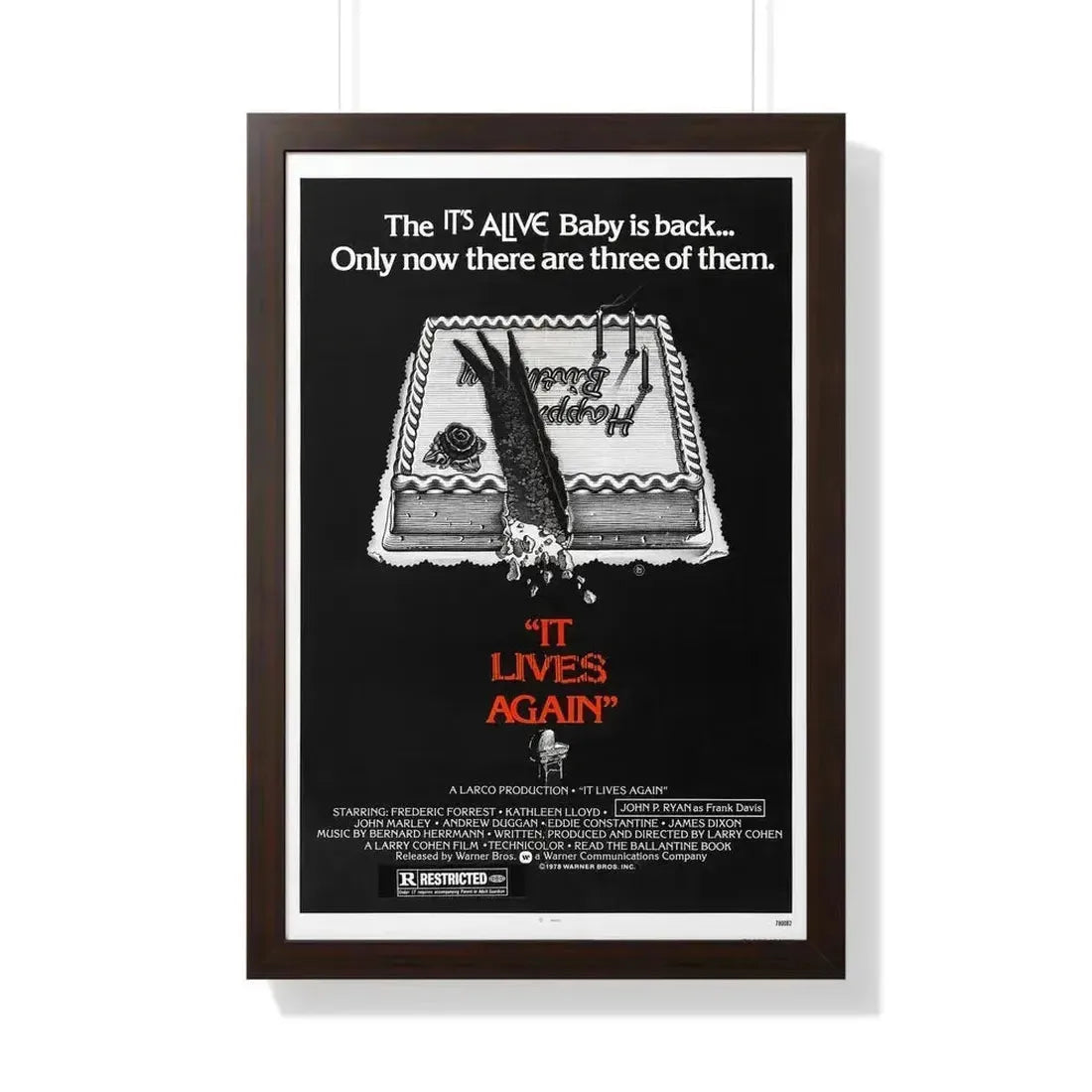 IT LIVES AGAIN 1978 - Framed Movie Poster 20" x 30" Walnut - The Sticker Space