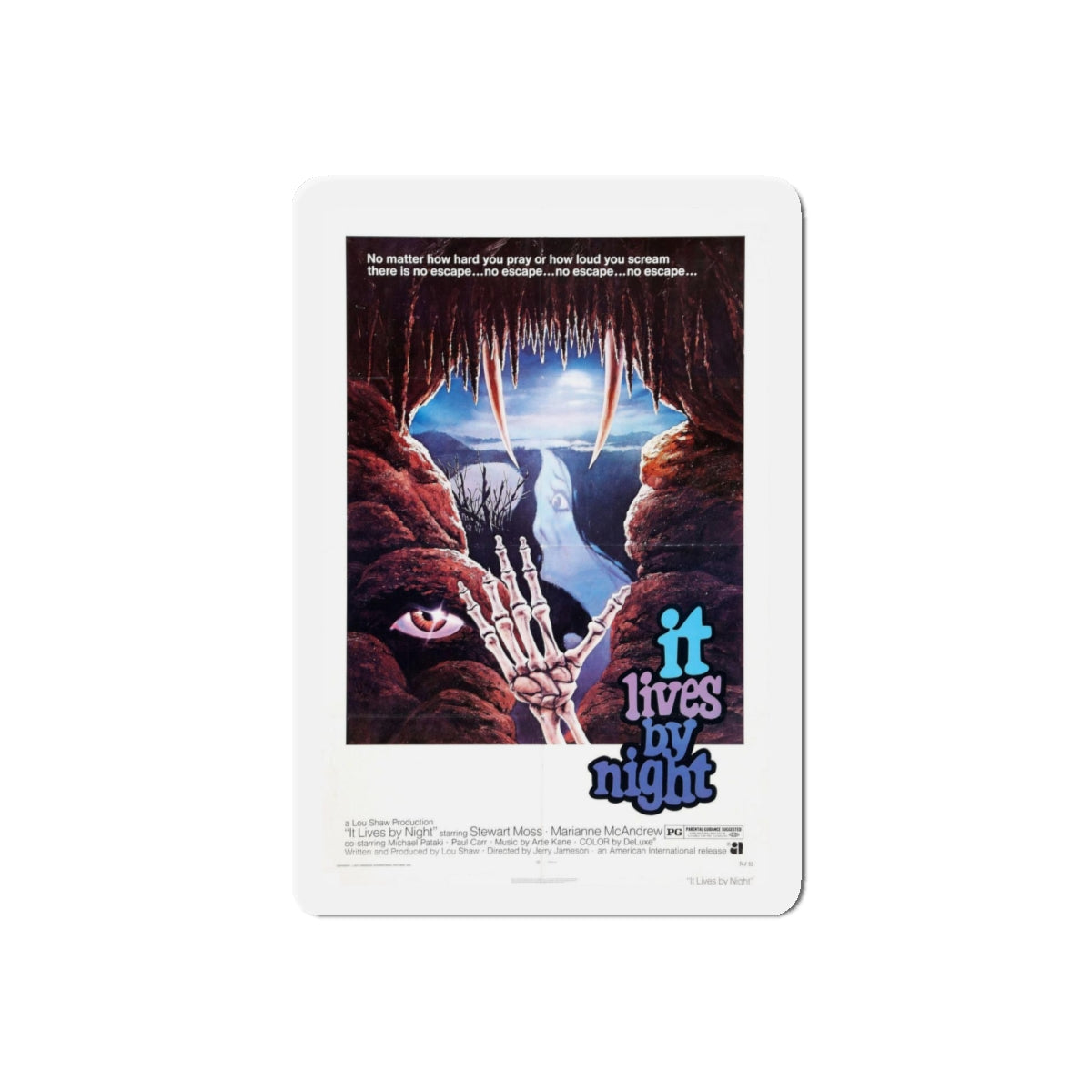 IT LIVES BY NIGHT (THE BAT PEOPLE) 1974 Movie Poster - Refrigerator Magnet-5" x 5"-The Sticker Space