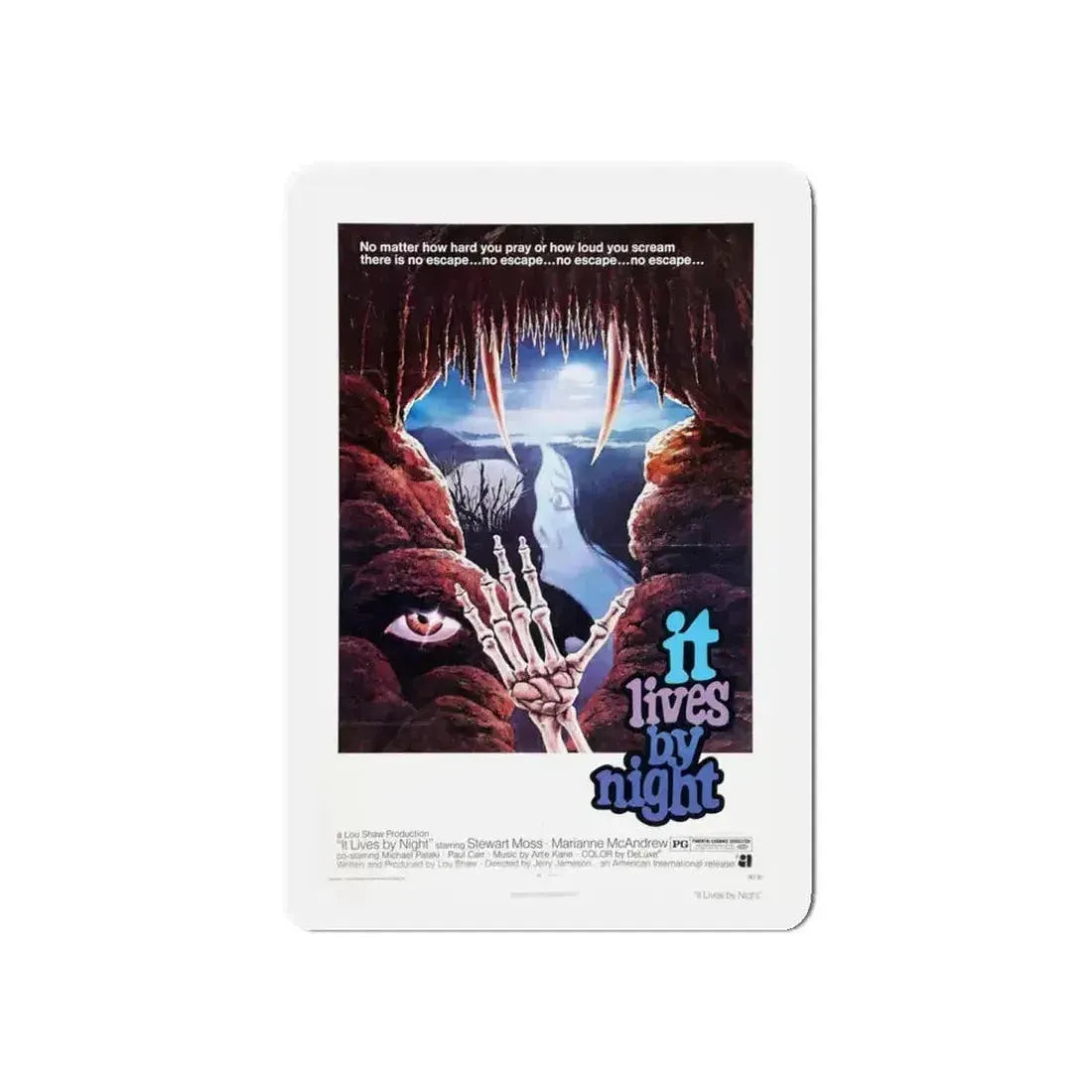 IT LIVES BY NIGHT (THE BAT PEOPLE) 1974 Movie Poster - Refrigerator Magnet - The Sticker Space