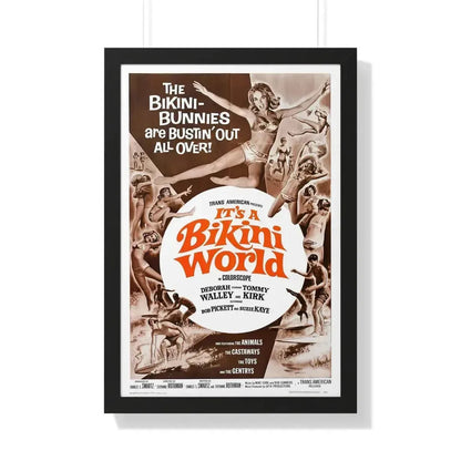 IT'S A BIKINI WORLD 1967 - Framed Movie Poster 20" x 30" Black - The Sticker Space