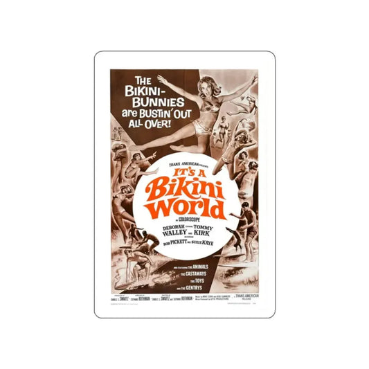 IT'S A BIKINI WORLD 1967 Movie Poster STICKER Vinyl Die-Cut Decal 2 Inch - The Sticker Space