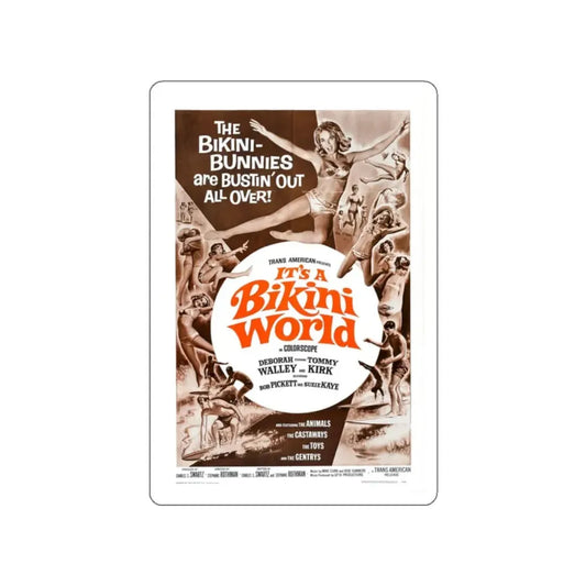 IT'S A BIKINI WORLD 1967 Movie Poster STICKER Vinyl Die-Cut Decal 2 Inch - The Sticker Space