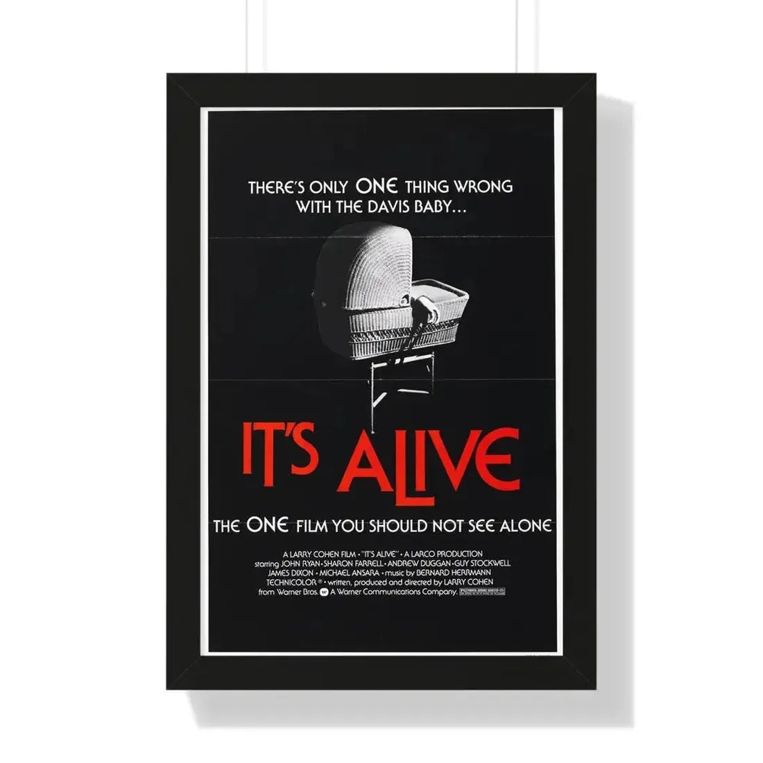 IT'S ALIVE 1974 - Framed Movie Poster 16″ x 24″ Black - The Sticker Space