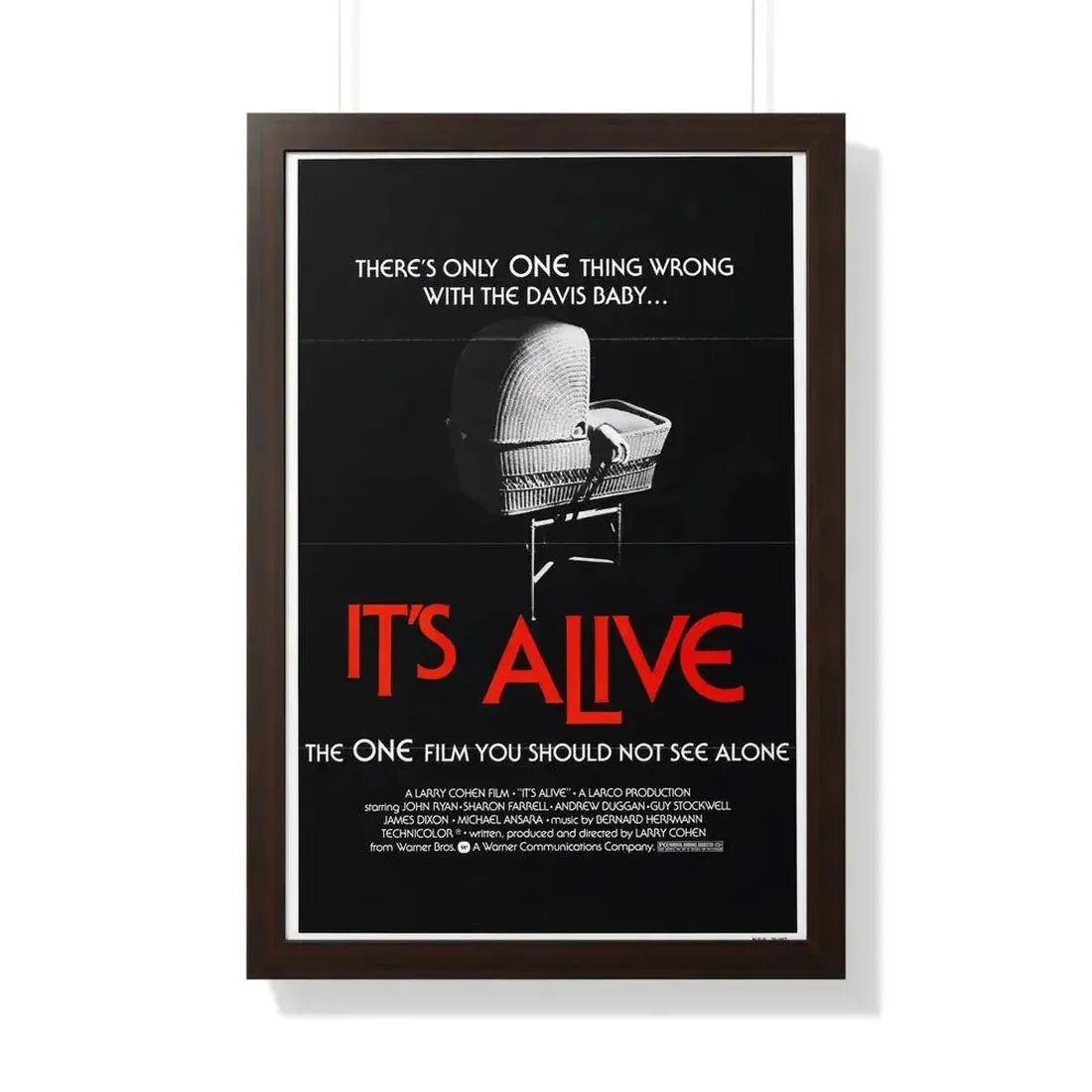 IT'S ALIVE 1974 - Framed Movie Poster 20" x 30" Walnut - The Sticker Space