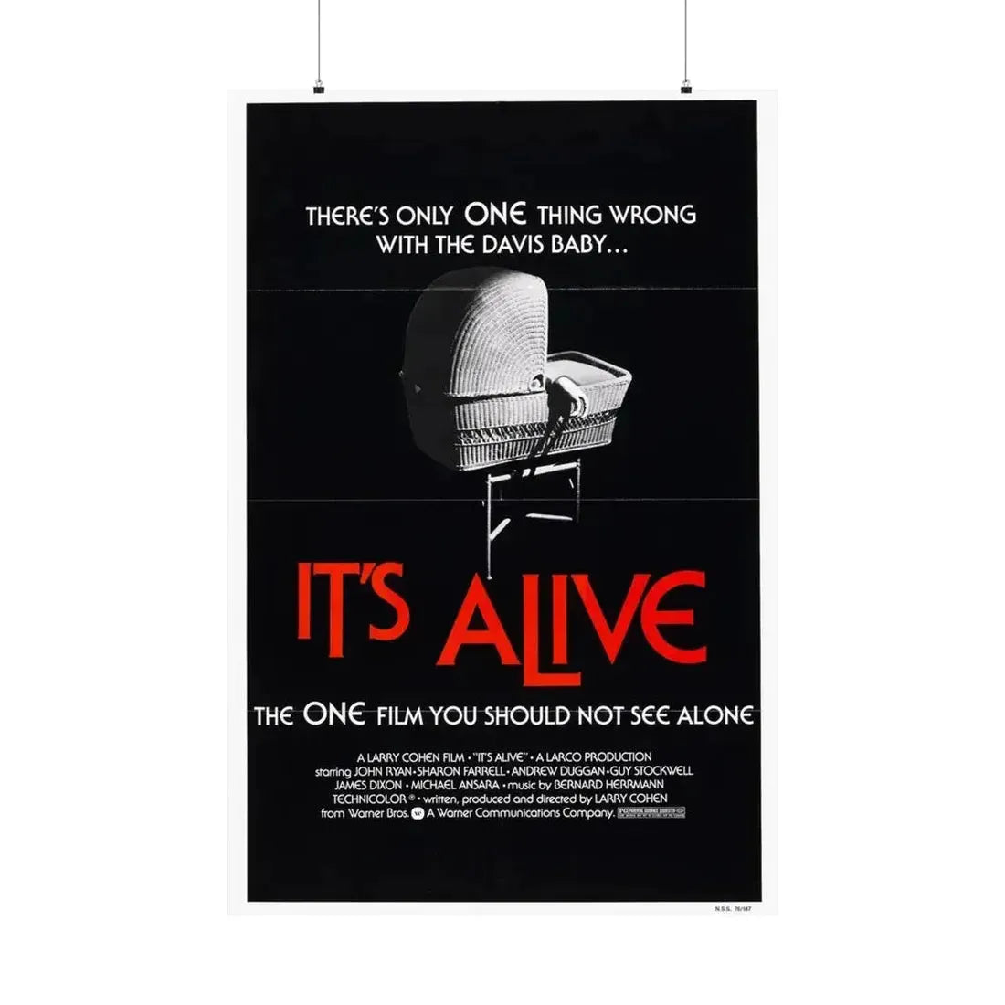 IT'S ALIVE 1974 - Paper Movie Poster 36" x 54" Matte - The Sticker Space