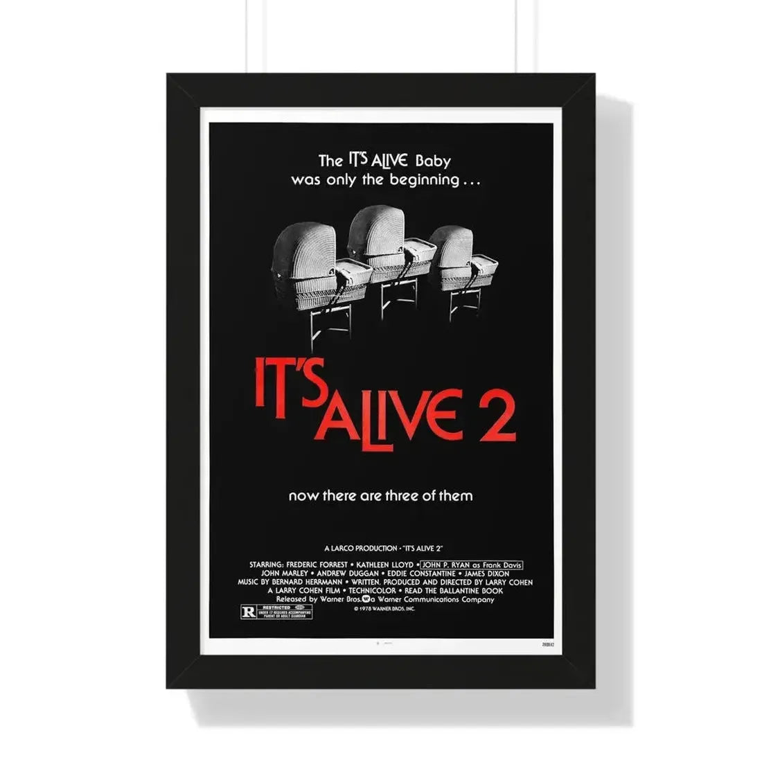 IT'S ALIVE 2 (IT LIVES AGAIN) 1978 - Framed Movie Poster 16″ x 24″ Black - The Sticker Space