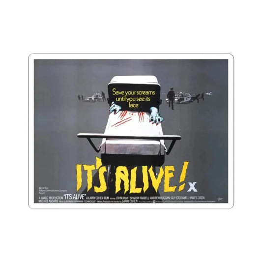 IT'S ALIVE (3) 1974 Movie Poster - STICKER Vinyl Kiss-Cut Decal 2 Inch White - The Sticker Space