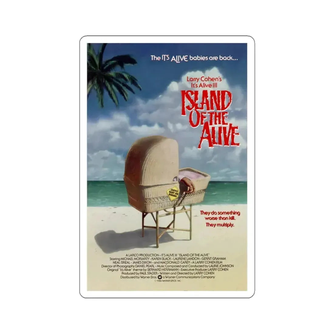 It's Alive III Island of the Alive 1987 Movie Poster STICKER Vinyl Die-Cut Decal 5 Inch - The Sticker Space