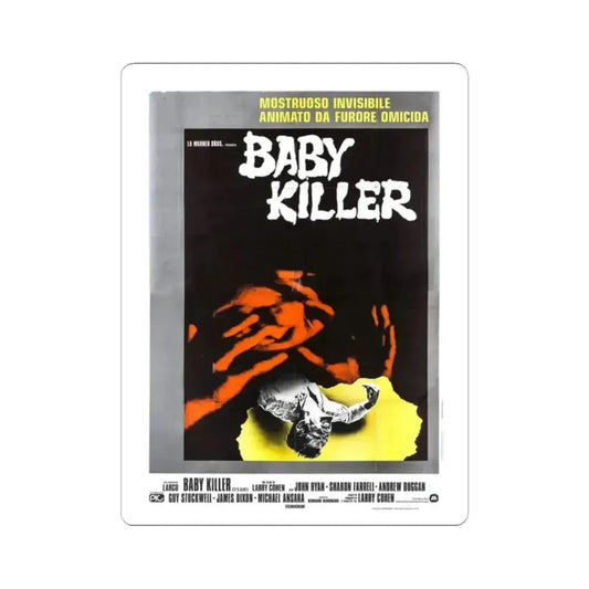 IT'S ALIVE (ITALIAN 2) 1974 Movie Poster - STICKER Vinyl Kiss-Cut Decal 2 Inch White - The Sticker Space