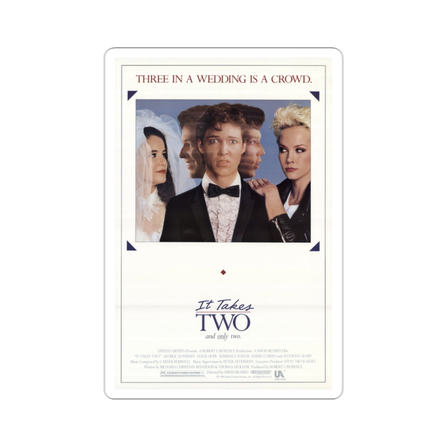 It Takes Two 1988 Movie Poster STICKER Vinyl Die-Cut Decal-2 Inch-The Sticker Space