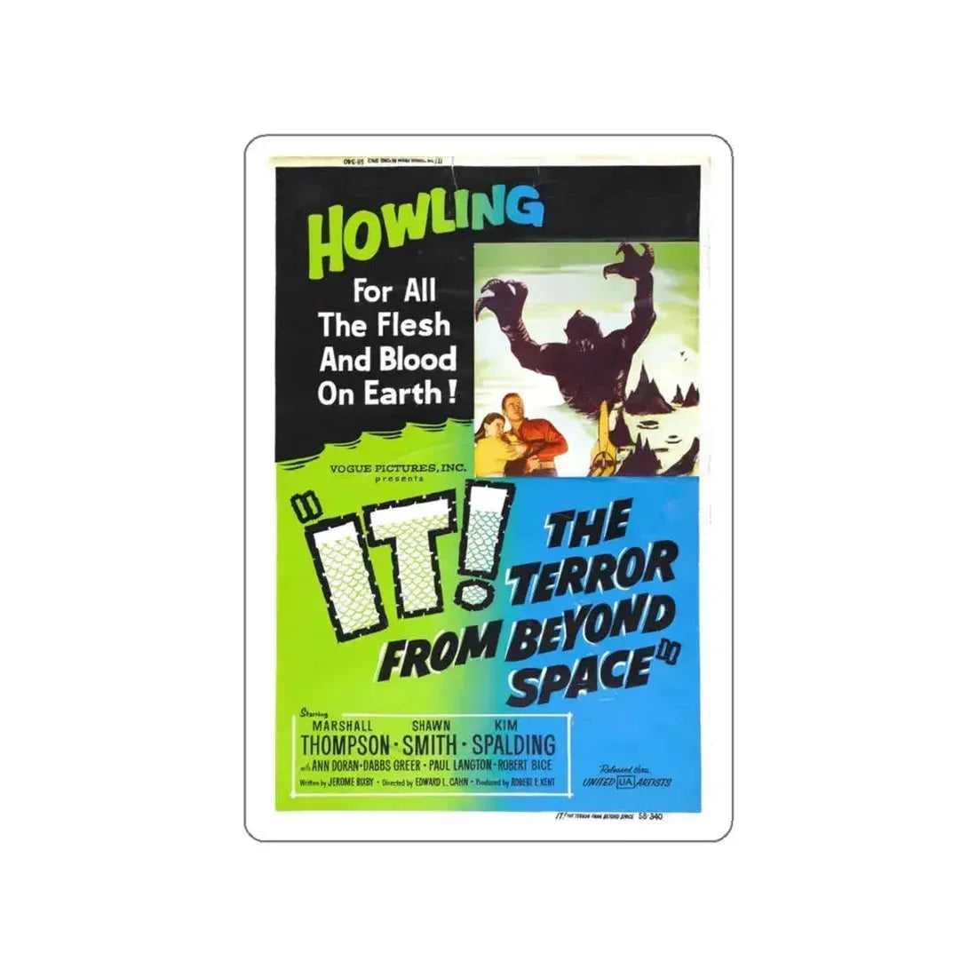 IT! THE TERROR FROM BEYOND SPACE (2) 1958 Movie Poster STICKER Vinyl Die-Cut Decal 4 Inch - The Sticker Space