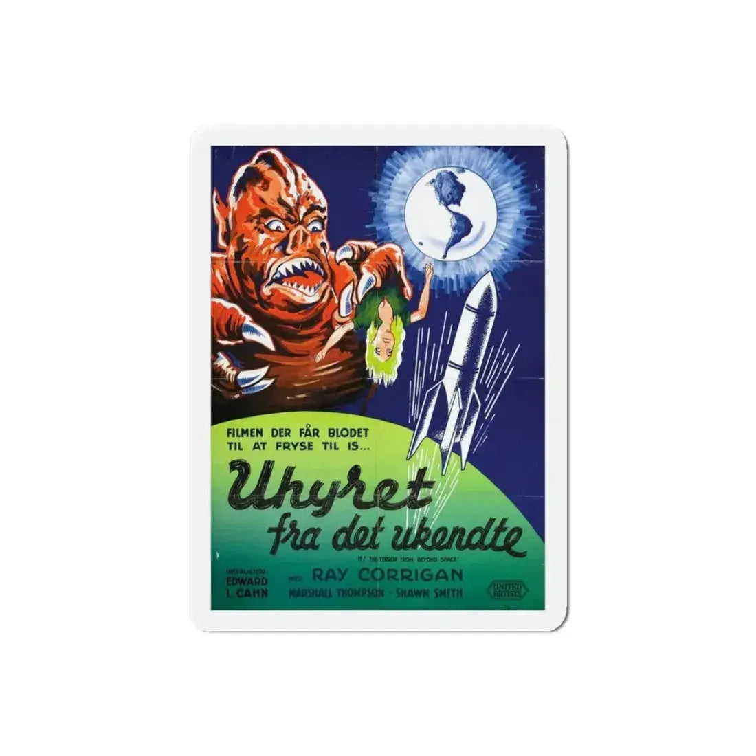 IT! THE TERROR FROM BEYOND SPACE (SCANDINAVIAN) 1958 Movie Poster - Refrigerator Magnet - The Sticker Space