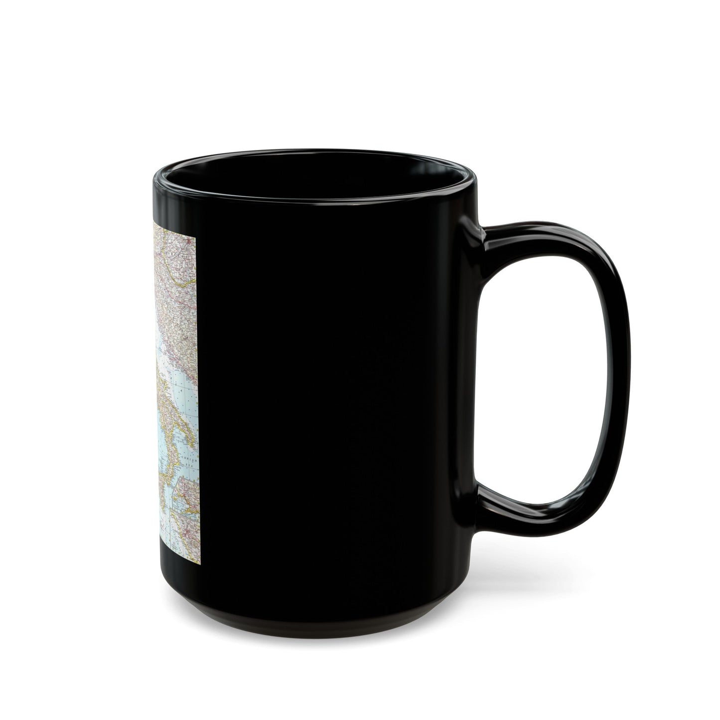 Italy (1961) (Map) Black Coffee Mug-The Sticker Space