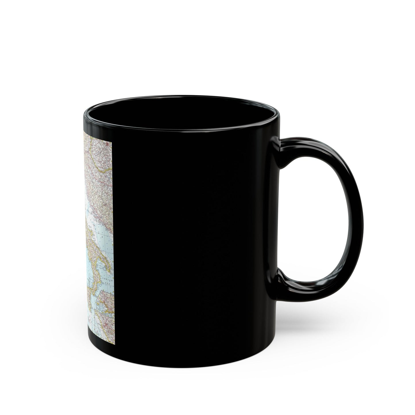 Italy (1961) (Map) Black Coffee Mug-The Sticker Space