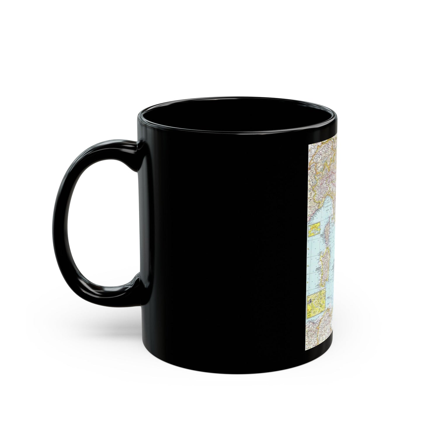 Italy (1961) (Map) Black Coffee Mug-The Sticker Space