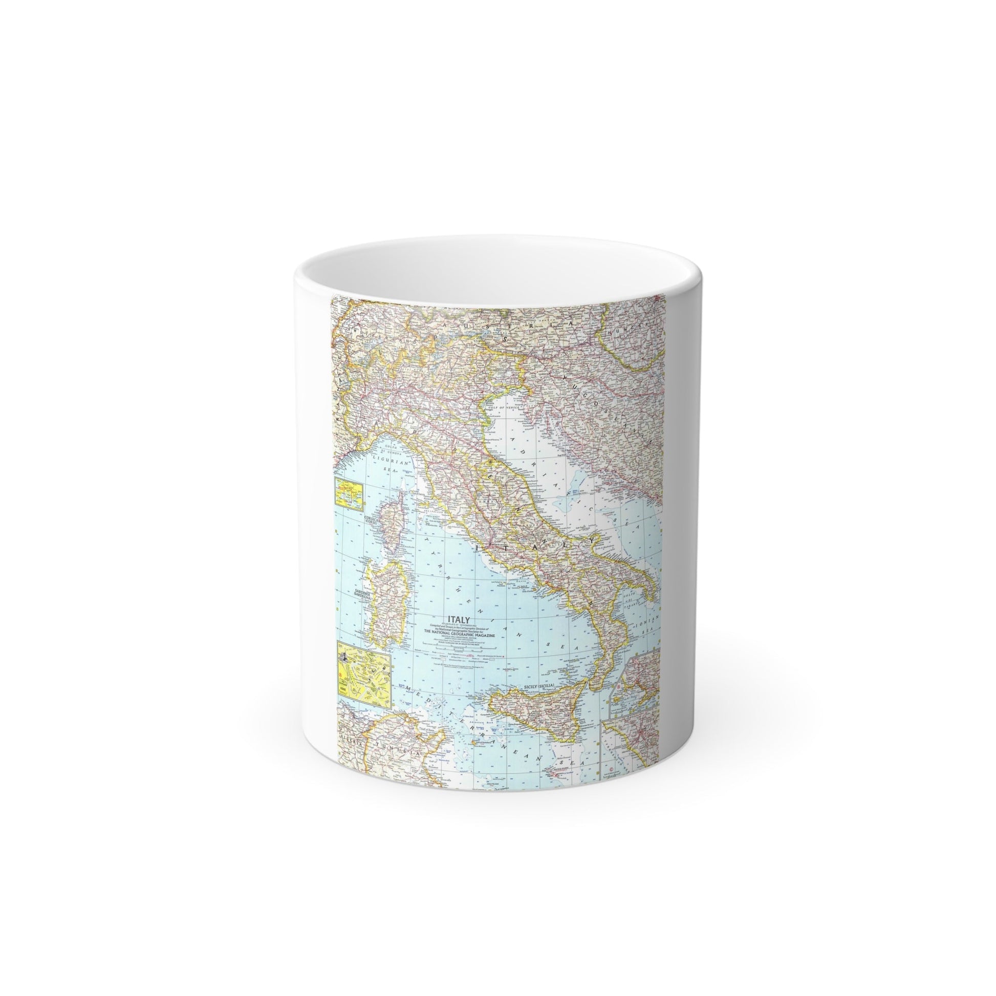 Italy (1961) (Map) Color Changing Mug 11oz-11oz-The Sticker Space