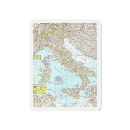 Italy (1961) (Map) Refrigerator Magnet 5 Inch - The Sticker Space