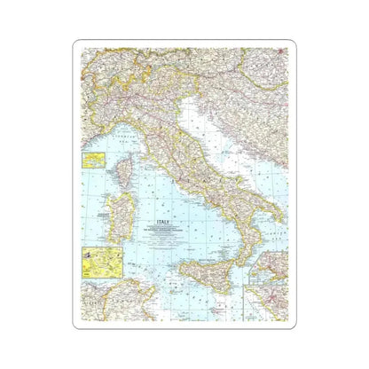 Italy (1961) (Map) STICKER Vinyl Kiss-Cut Decal 3 Inch White - The Sticker Space