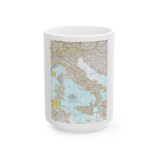 Italy (1961) (Map) White Coffee Mug-15oz-The Sticker Space