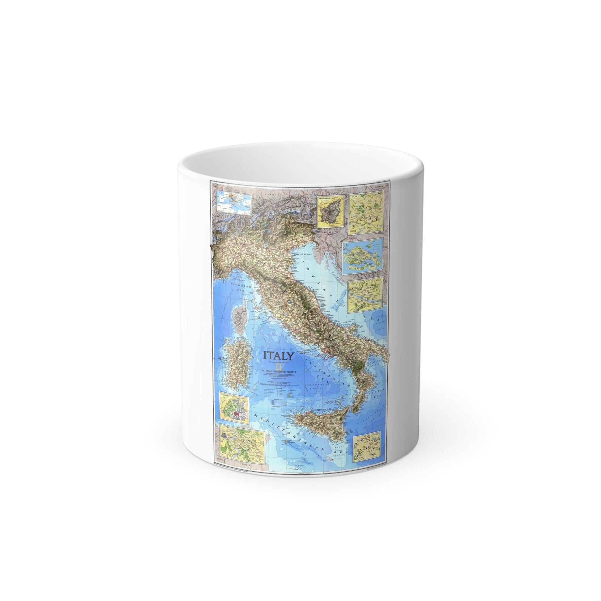 Italy (1995) (Map) Color Changing Mug 11oz-11oz-The Sticker Space