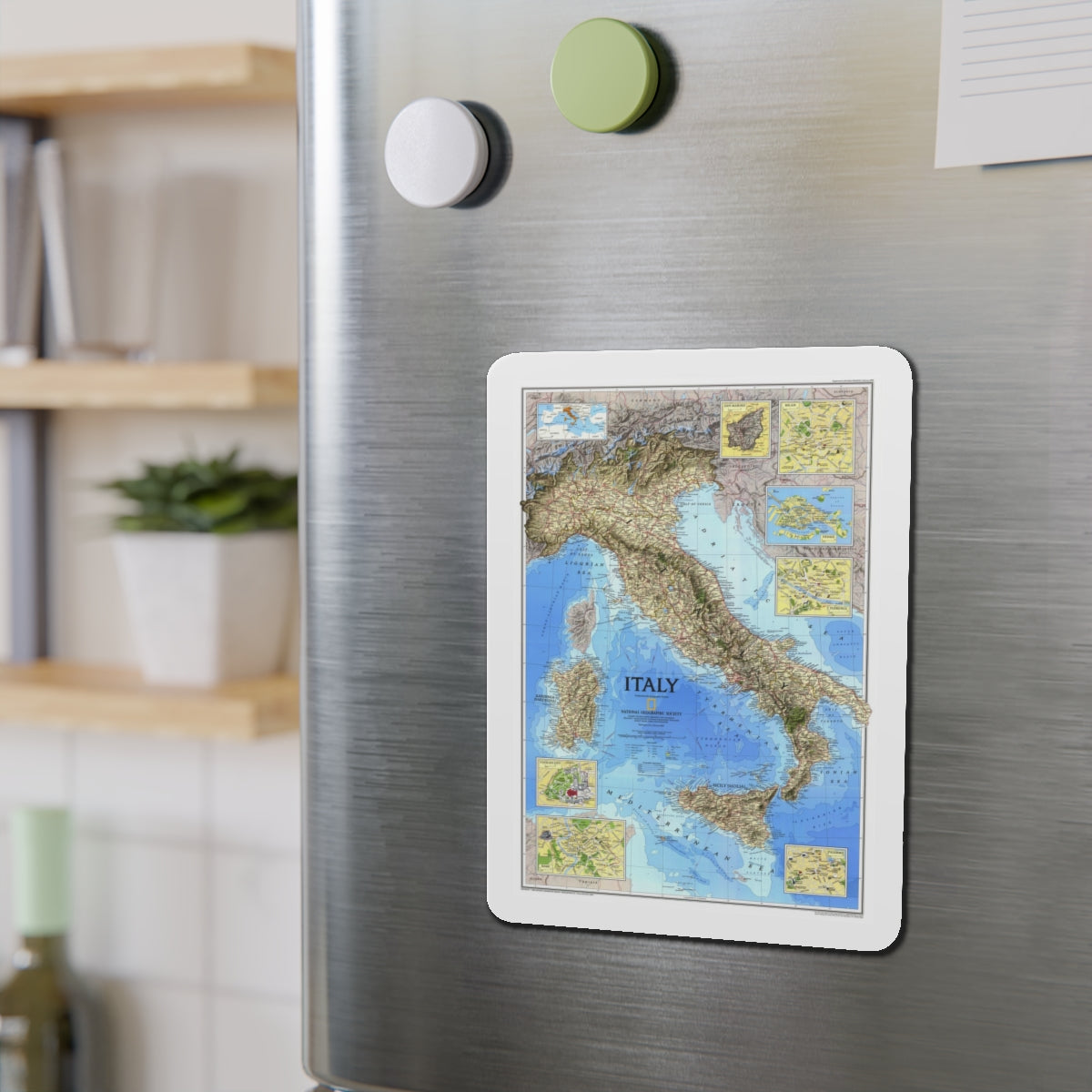 Italy (1995) (Map) Refrigerator Magnet-The Sticker Space