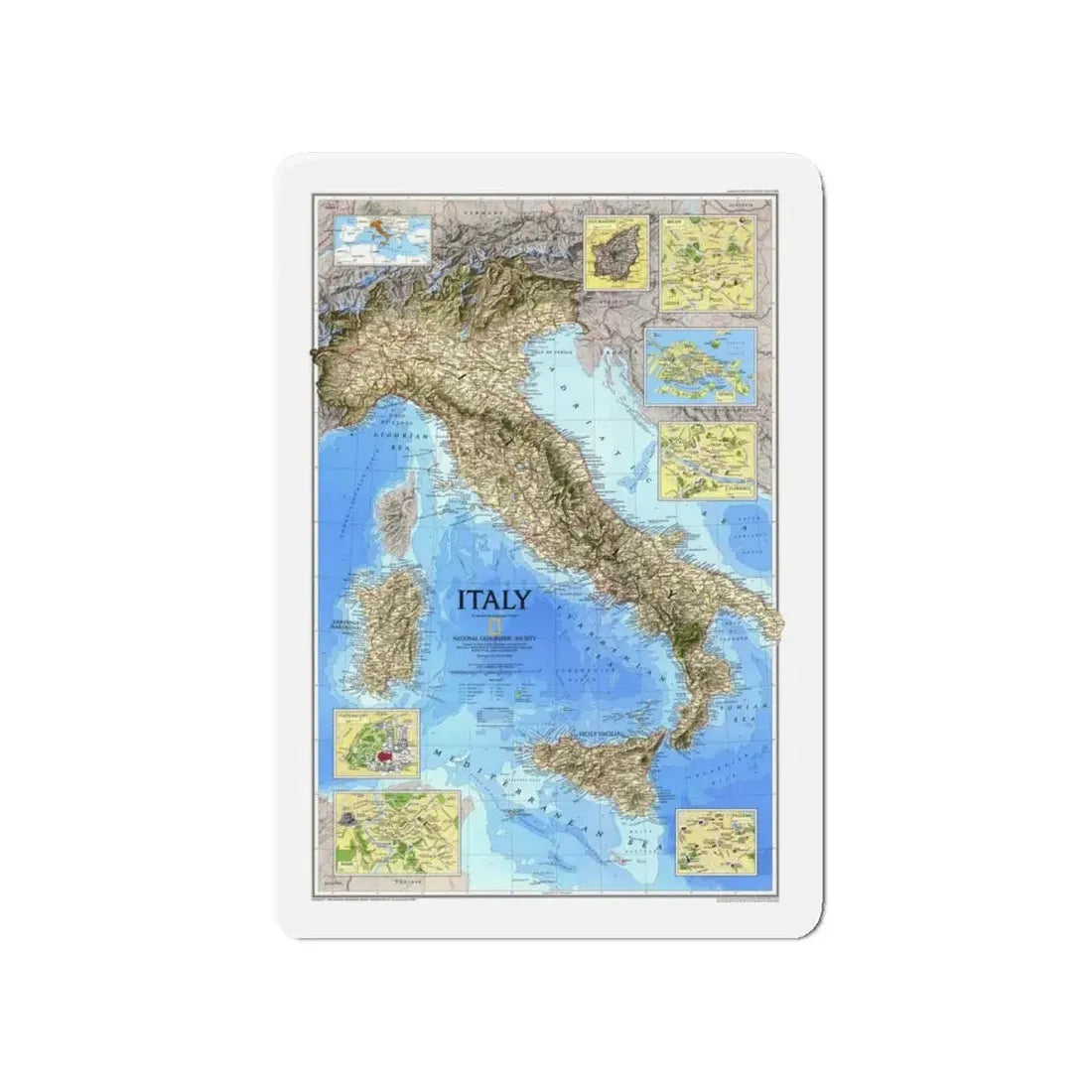 Italy (1995) (Map) Refrigerator Magnet - The Sticker Space