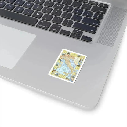 Italy - A Traveller's Map 1 (1970) (Map) STICKER Vinyl Kiss-Cut Decal - The Sticker Space
