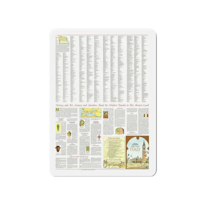 Italy - A Traveller's Map 2 (1970) (Map) Refrigerator Magnet 4 Inch - The Sticker Space