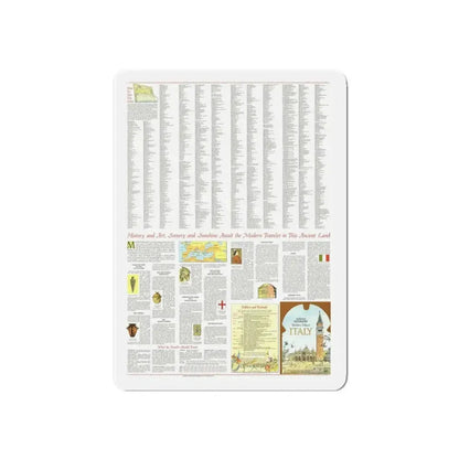 Italy - A Traveller's Map 2 (1970) (Map) Refrigerator Magnet 6 Inch - The Sticker Space