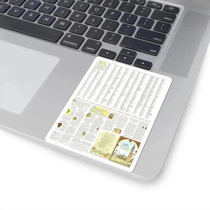 Italy - A Traveller's Map 2 (1970) (Map) STICKER Vinyl Kiss-Cut Decal - The Sticker Space