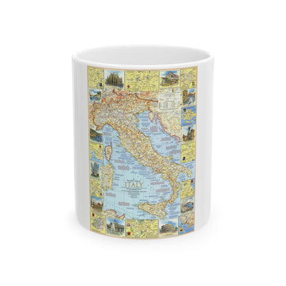 Italy - A Traveller's Map 1 (1970) (Map) White Coffee Mug-11oz-The Sticker Space