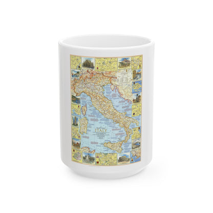 Italy - A Traveller's Map 1 (1970) (Map) White Coffee Mug-15oz-The Sticker Space