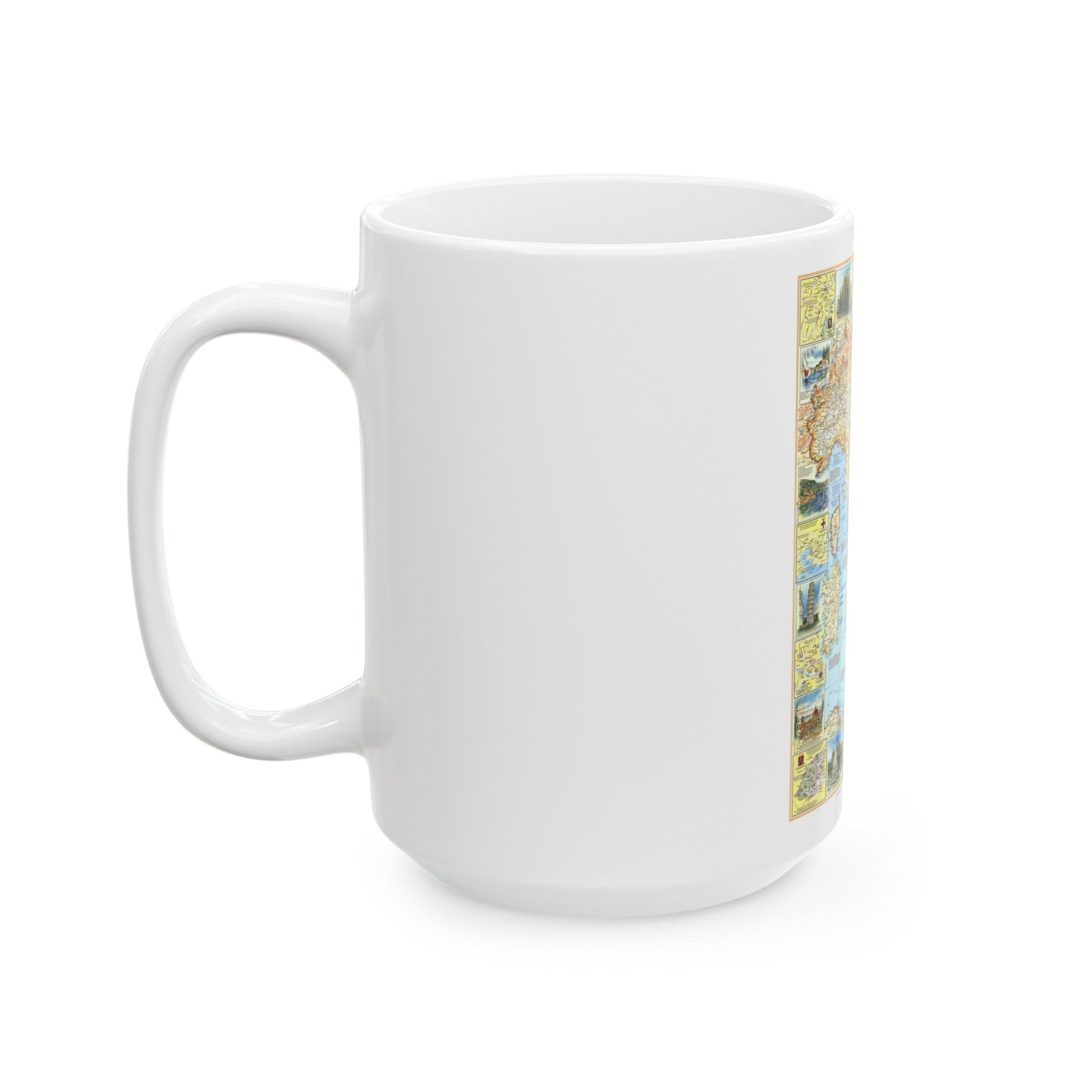 Italy - A Traveller's Map 1 (1970) (Map) White Coffee Mug-The Sticker Space