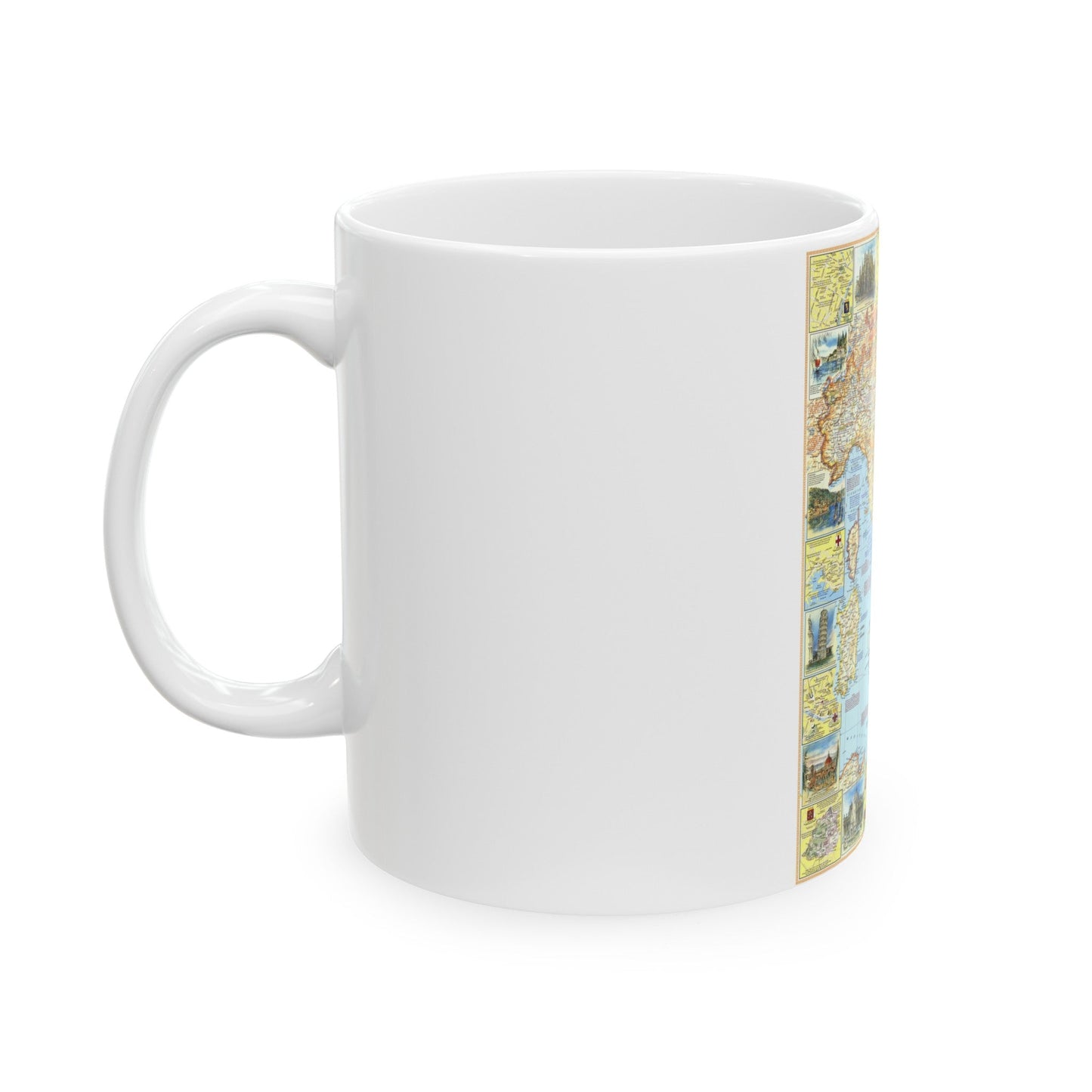 Italy - A Traveller's Map 1 (1970) (Map) White Coffee Mug-The Sticker Space