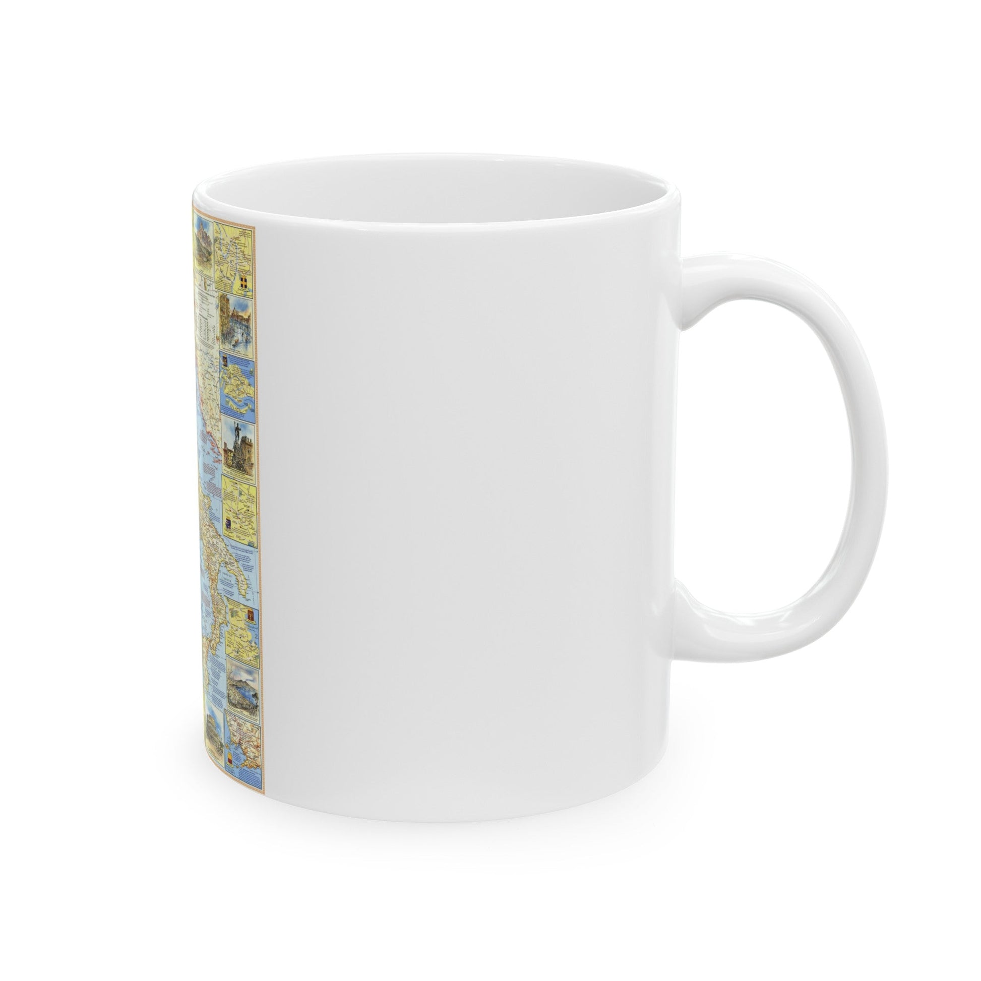 Italy - A Traveller's Map 1 (1970) (Map) White Coffee Mug-The Sticker Space