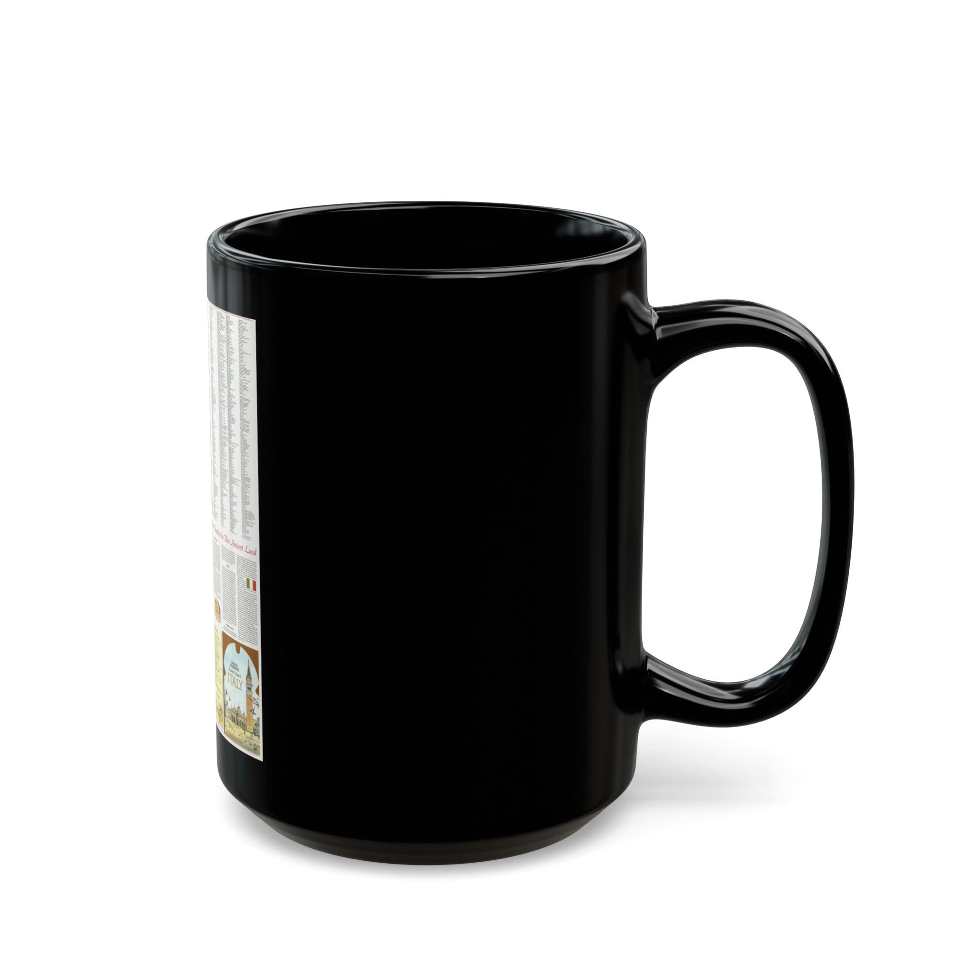 Italy - A Traveller's Map 2 (1970) (Map) Black Coffee Mug-The Sticker Space