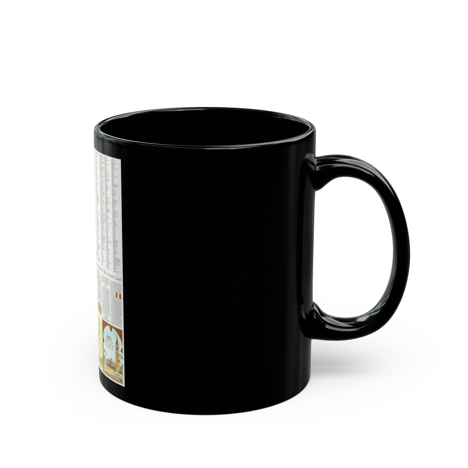 Italy - A Traveller's Map 2 (1970) (Map) Black Coffee Mug-The Sticker Space