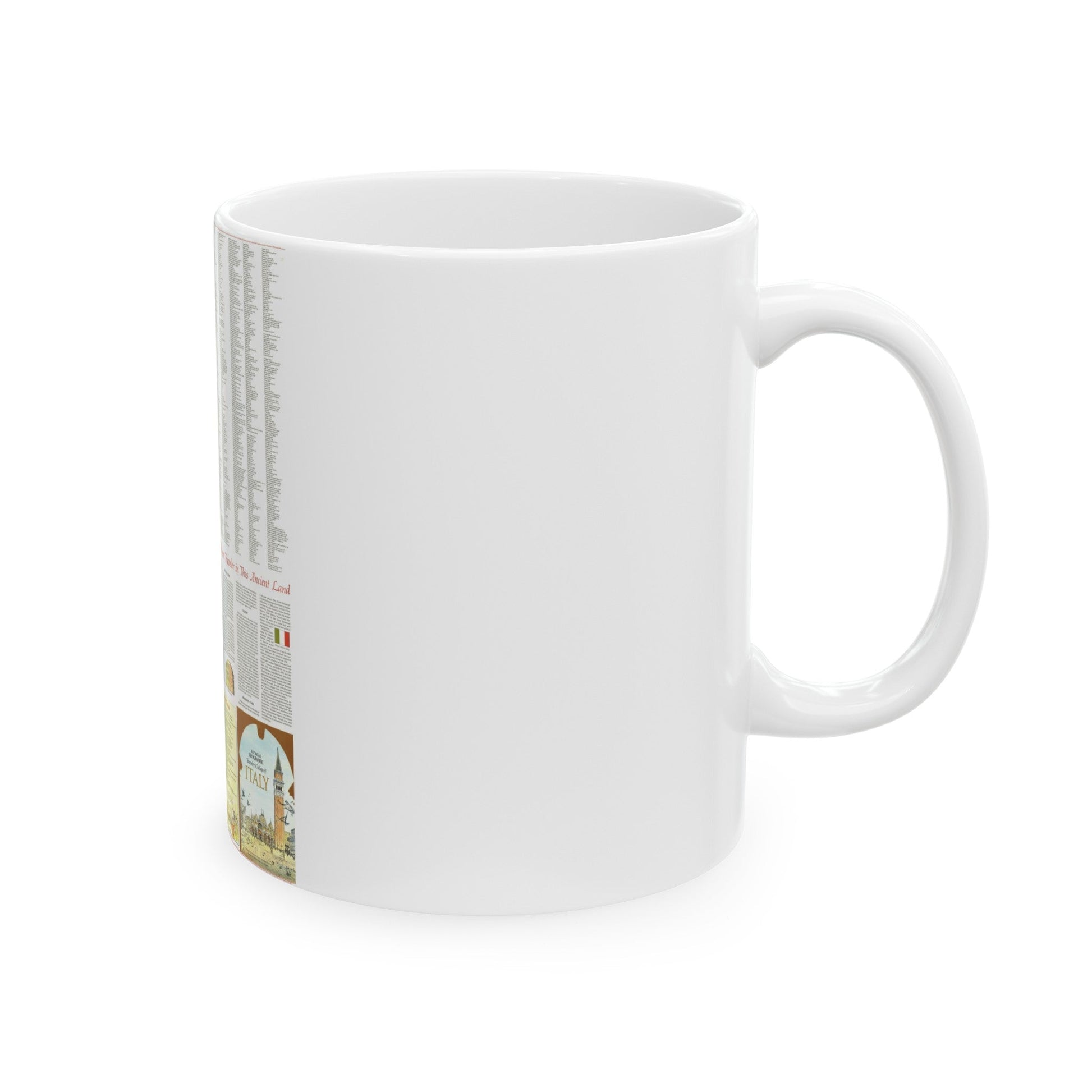 Italy - A Traveller's Map 2 (1970) (Map) White Coffee Mug-The Sticker Space