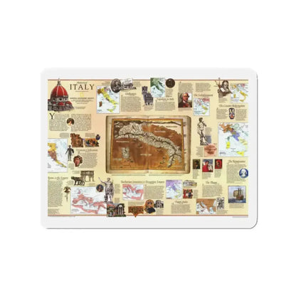 Italy - Historical (1995) (Map) Refrigerator Magnet 2 Inch - The Sticker Space
