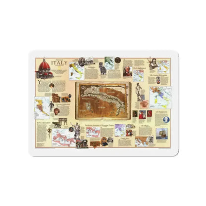 Italy - Historical (1995) (Map) Refrigerator Magnet 3 Inch - The Sticker Space