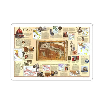 Italy - Historical (1995) (Map) STICKER Vinyl Kiss-Cut Decal 3 Inch White - The Sticker Space