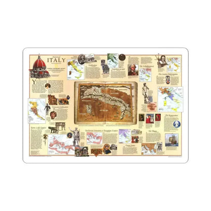 Italy - Historical (1995) (Map) STICKER Vinyl Kiss-Cut Decal 4 Inch White - The Sticker Space