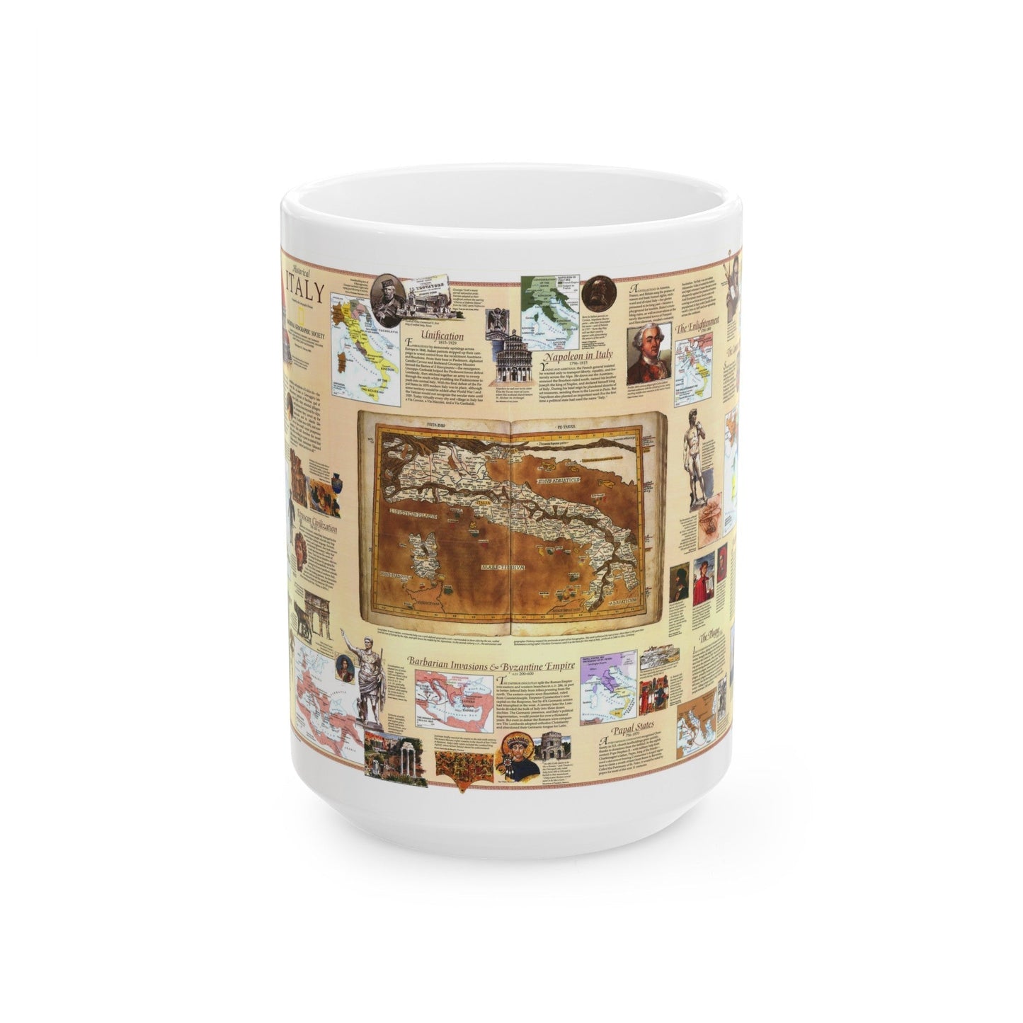 Italy - Historical (1995) (Map) White Coffee Mug-15oz-The Sticker Space