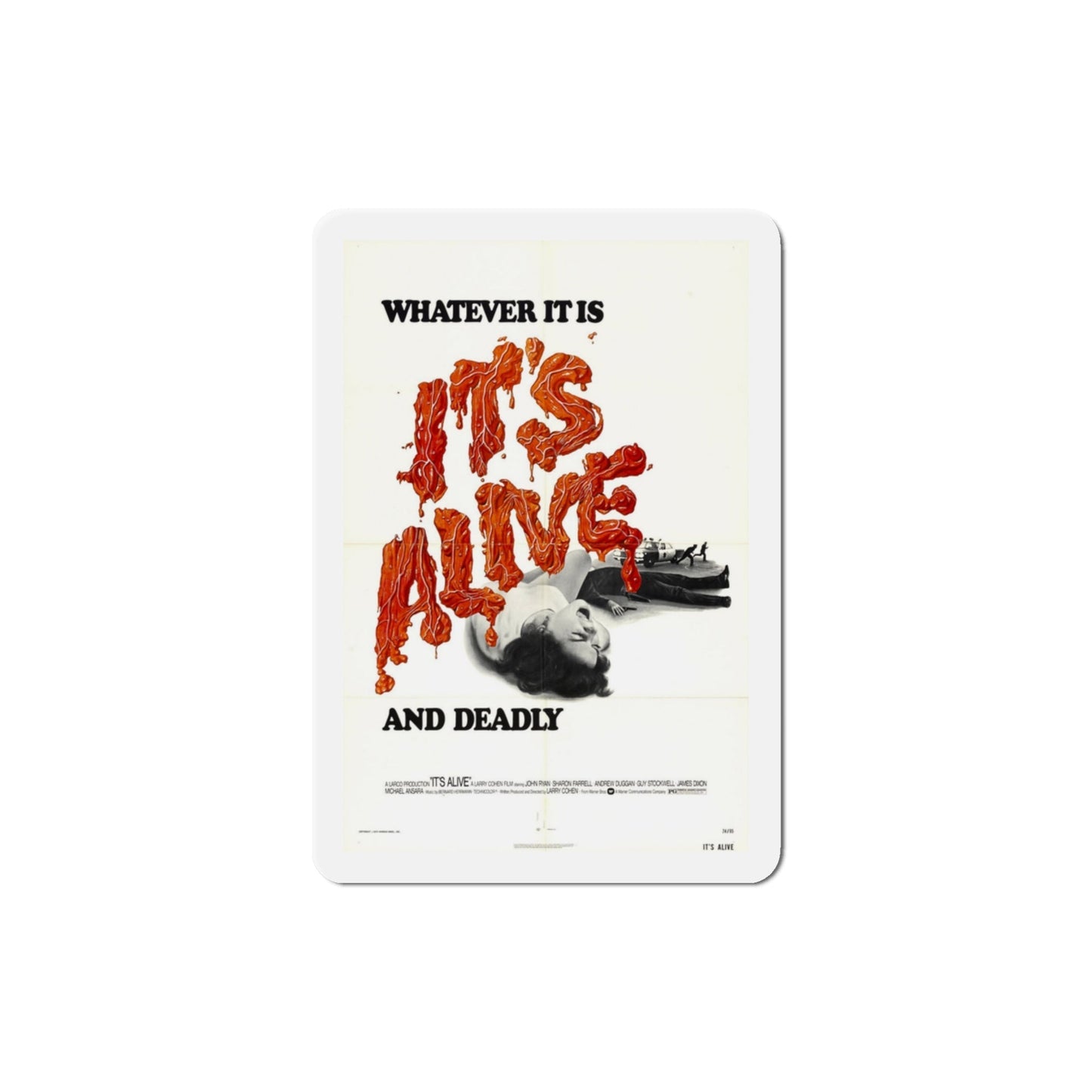 It's Alive 1974 2 Movie Poster Die-Cut Magnet-3 Inch-The Sticker Space