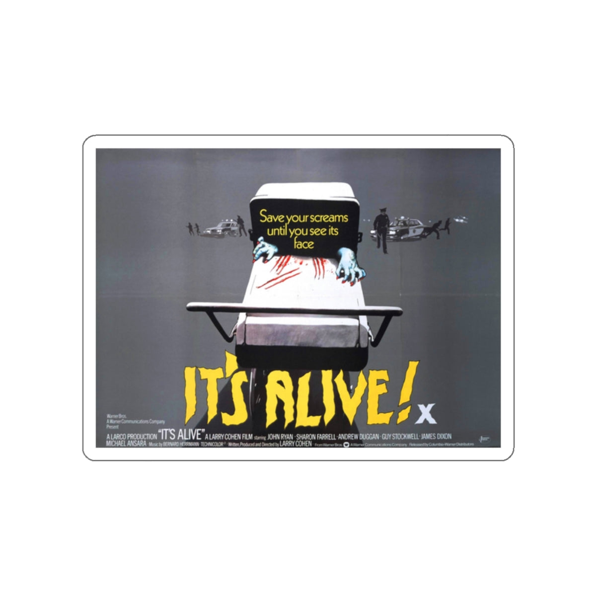 IT'S ALIVE (3) 1974 Movie Poster STICKER Vinyl Die-Cut Decal-2 Inch-The Sticker Space